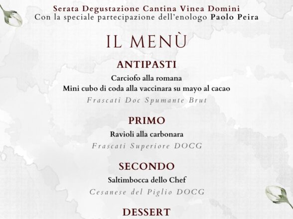 Cena Degustazione 23 Febbraio 2024