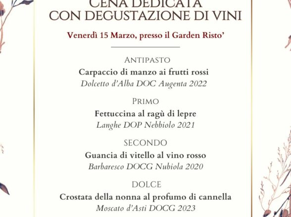 Cena Degustazione 15 Marzo 2024
